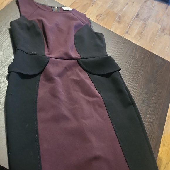 LOFT Dresses & Skirts - LOFT Black and Purple Midi Dress